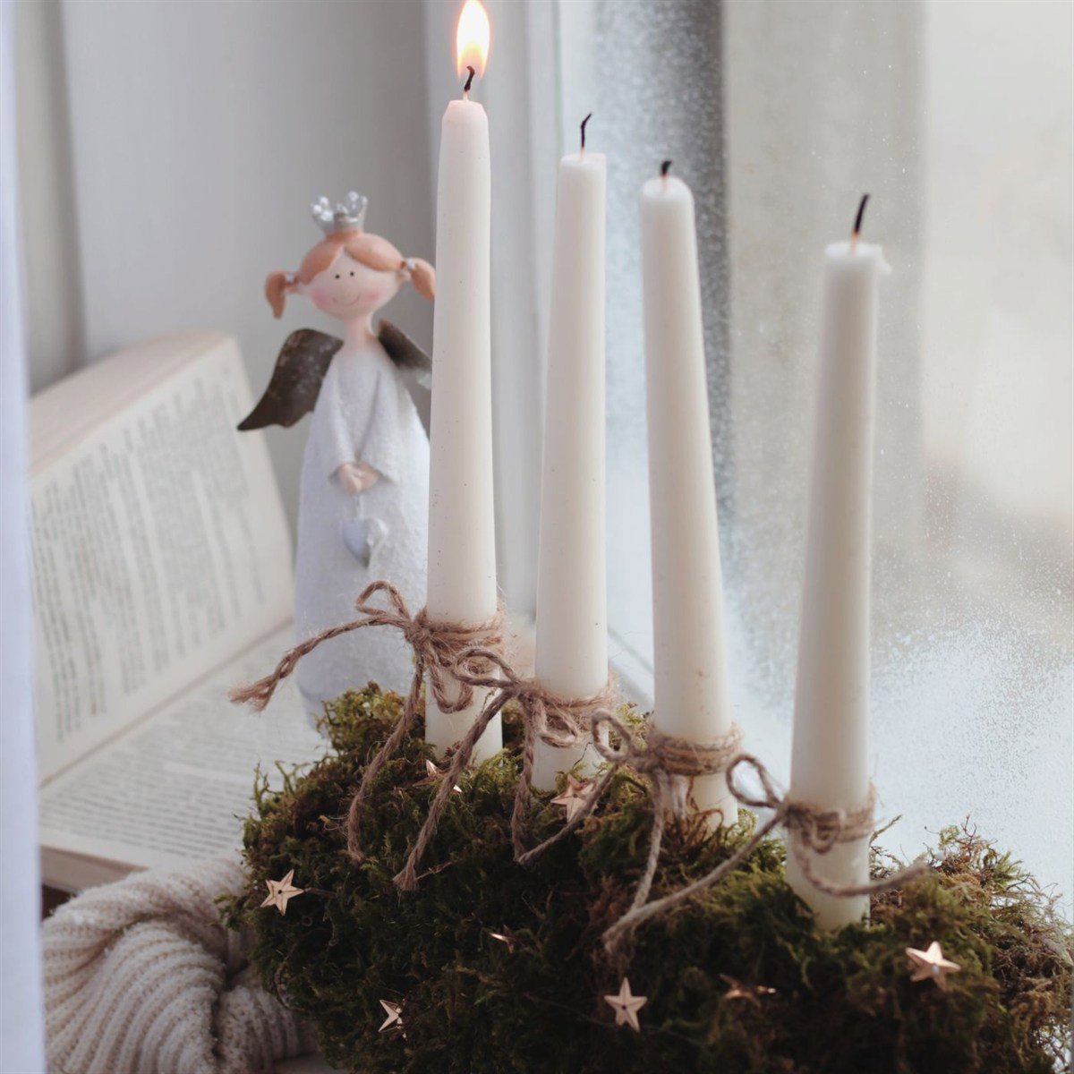 Advent Candle Wreath with Angel