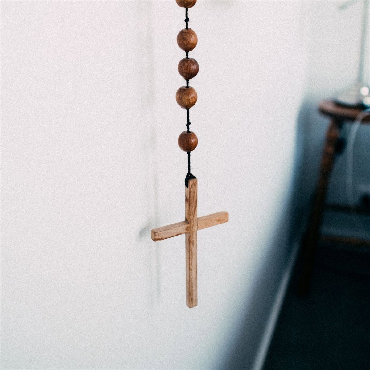 Wooden Wall Rosary with Cross